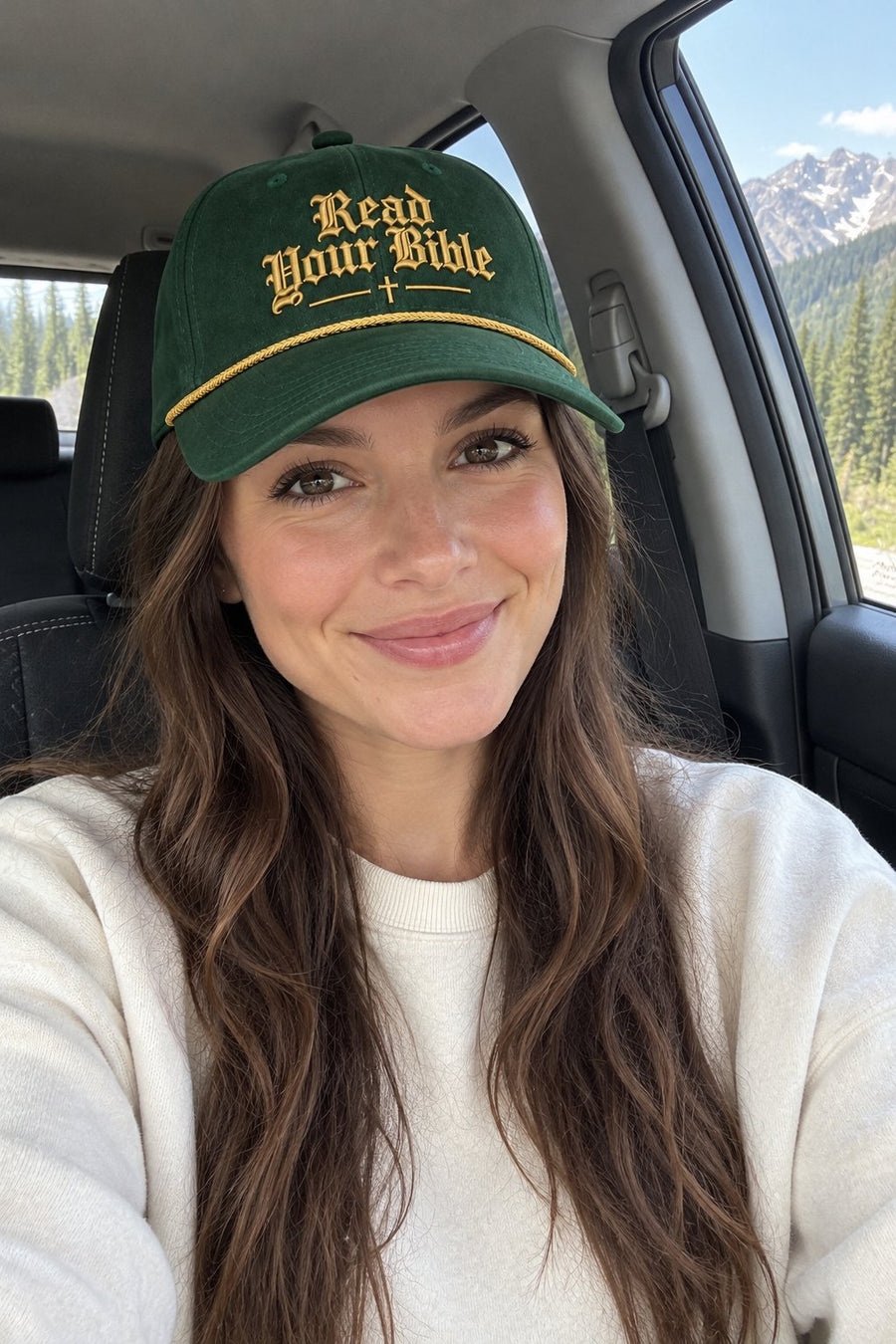 Read Your Bible forest green premium Christian hat - product photo 4 | The Faith Shop