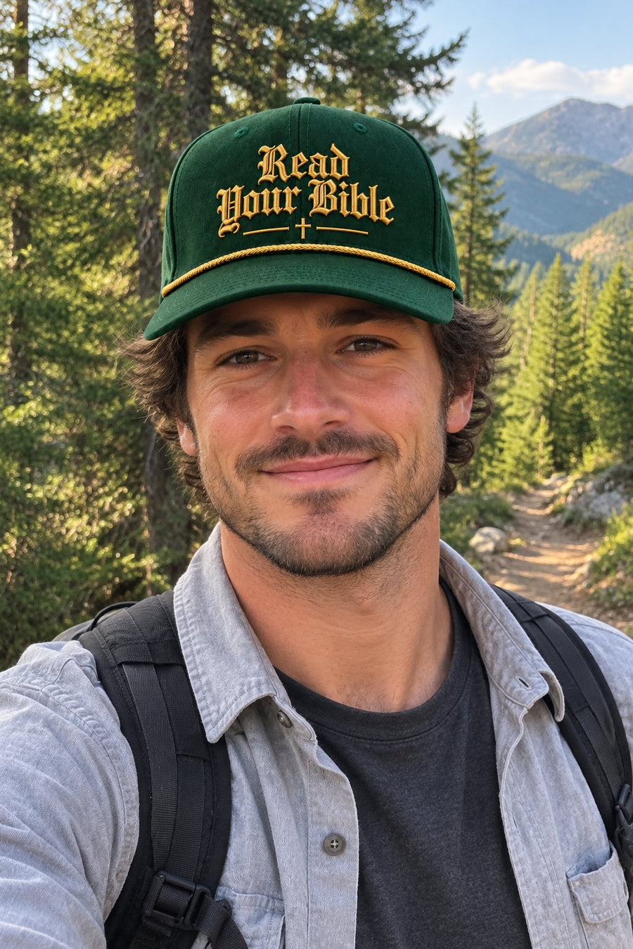 Read Your Bible forest green premium Christian hat - product photo 3 | The Faith Shop